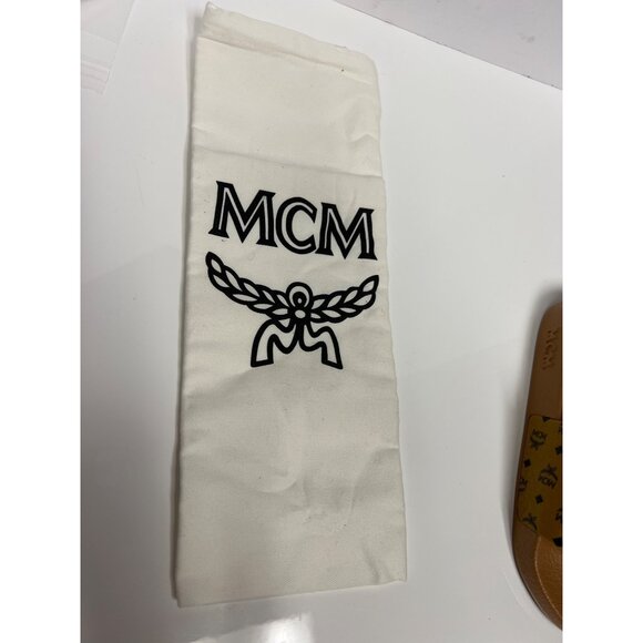 MCM Monogram Print Men's Visetos Sandal Slides Cognac Rubber EU 35 US 5 Youth - Picture 10 of 10